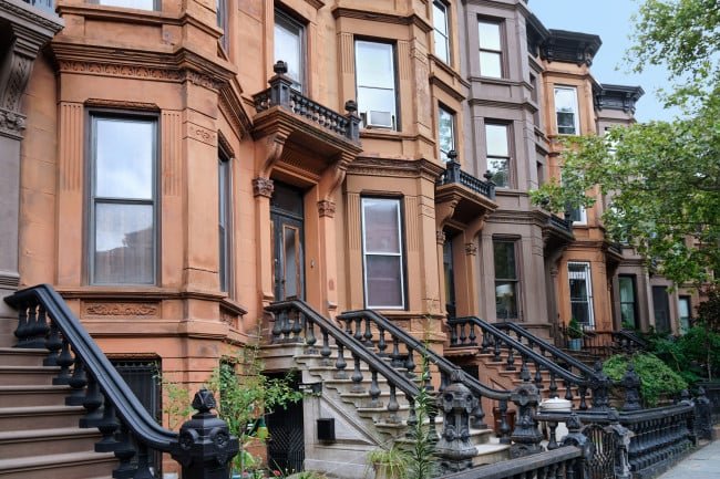 Historic brownstone facade repair and restoration project in Upper West Side Manhattan