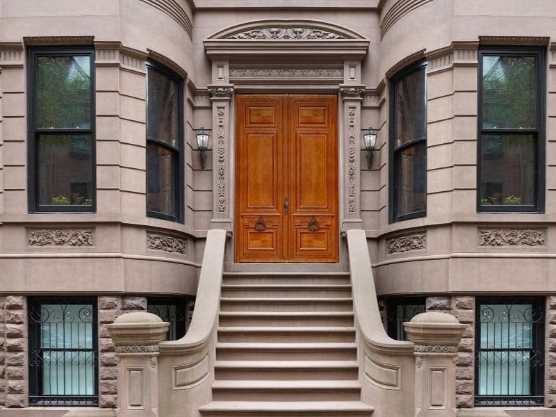 Landmark preservation and brownstone entrance restoration in New York City